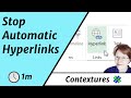 Stop Automatic Hyperlinks in Excel 2007