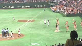 【巨人VS楽天イースタン】巨人選手が守備につく一回表〜2018/8/16の二軍戦