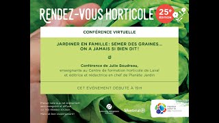 Conférence virtuelle - Rendez-vous horticole 2022 - Jardiner en famille