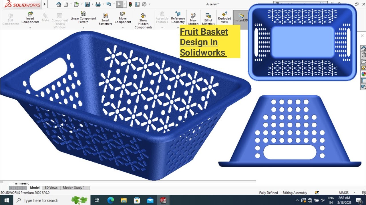 Solidworks Tutorials| Basket Design In Solidwork | #solidworks | # ...