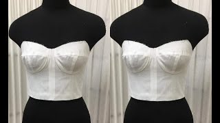 HOW TO MAKE BUSTIER TOP WITH CUPS [CORSET]