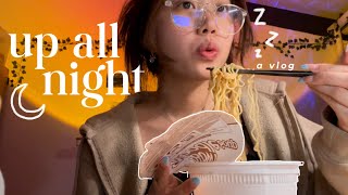 pull an all-nighter with me | 9pm 🌙  to  5am ☀️ routine
