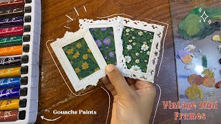 Bringing Spring to Life🌸🌼: Miniature Flower Paintings in Vintage Frames | Art Vlog