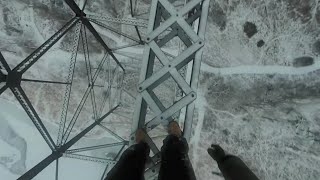 Free Climbing a 95 M Trestle in Snow (Lethbridge, AB)