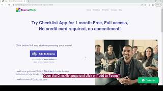 Install Checklist App from TeamsWork Website