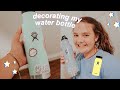 how I make diy aesthetic stickers + decorating my water bottle!