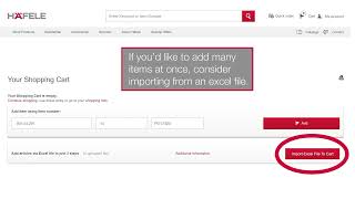 Using hafele.com: Shopping Cart Functionality