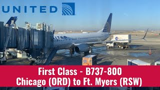 [4K] United Airlines | B737-800 | First Class | Chicago (ORD) To Ft. Myers (RSW)