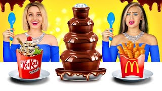 CHOCOLATE FOUNTAIN FONDUE CHALLENGE | Epic Battle with Chocolate VS Real Food by RATATA BRILLIANT