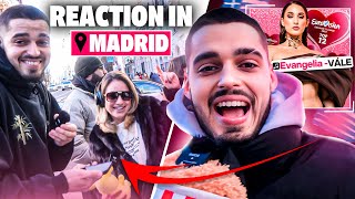 PEOPLE REACTS  to EVANGELIA - VÁLE in MADRID streets