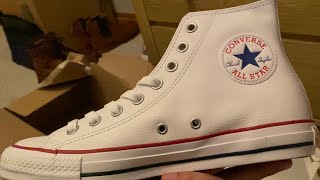 Converse Chuck Taylor - White Leather Hi - Unboxing, Review and On-Feet (Blown Away!)