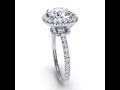 pavé set diamond halo engagement ring w