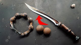 pisau antik terbuat dari bola besi bearing yang sangat keras.