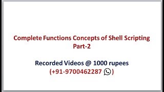 Complete Functions Concepts of Shell Scripting | Functions of Shell scripting Part-2