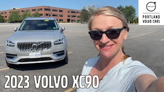 2023 Volvo XC90 B6 Plus Bright in Silver Dawn Metallic / Walkaround with Heather