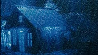 Peaceful Sleep with Heavy Rain for Sleeping on Tin Roof | Distant Thunderstorm for Night Relaxation