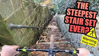 RIDING THE STEEPEST STAIR SET EVER! - URBAN MTB FREERIDE