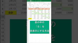 【Excelスゴ技】表にある「0」を非表示にする#excel