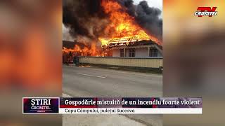 ȘTIRI CROMTEL TV - Gospodărie mistuită de un incendiu foarte violent