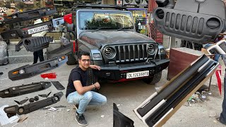 Mahindra Thar Value For Money Modification | Offroading Bumpers | Electric Foot Step | Hydro Dipping