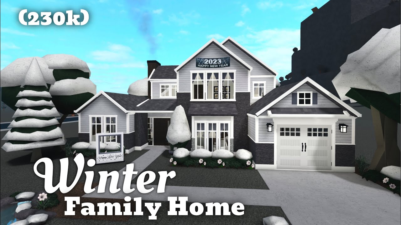 Roblox-Bloxburg // Winter Family Home (230k) Tour + Speedbuild - YouTube