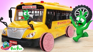 Pea Pea Brothers Fix Wheels On the Bus - Cartoon for Kids