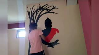 Easy Buddha Wall  painting | wall Art & Decor| Creative ideas.#Indianart #Buddhawallpainting#wallart