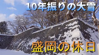 【4K】10年振りの大雪 盛岡の休日【盛岡城址公園、高松の池、岩山展望台】