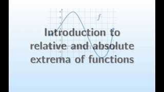 Introduction to relative and absolute extrema of functions