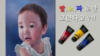 How to draw a child portrait/ Acrylic Painting