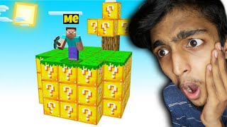 Minecraft Sky Block BUT Everything Is LUCKY BLOCKS !! MALAYALAM