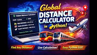 Global Distance Calculator in Python🌍 | Tkinter GUI Project | Calculate Bus, Train & Flight Distance