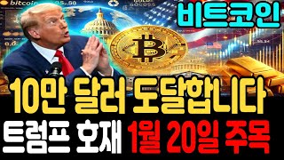 [비트코인 전망]10만 달러 도달 합니다 트럼프 호재 2025년 1월 20일 주목 하세요