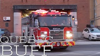 Montreal Fire Department (SIM) Pumper 204M responding from fire station 4 in Côtes-Des-Neiges