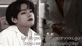 Taehyung ile Hayal Et - | Eşin, ilk gecenizin sabahında gün boyu seni utandırmaya çalışır