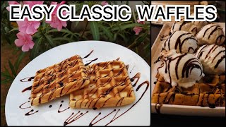 Perfect homemade waffles recipe|classic waffles |crispy \u0026 fluffy waffles|waffle recipe in malayalam