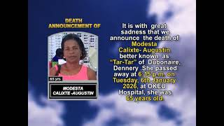 Modesta Calixte -Augustin ~ Short Obituary