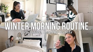 WINTER MORNING ROUTINE 2024 | productive healthy habits to be "that girl" in 2024 ✨