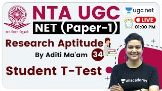 NTA UGC NET 2020 (Paper-1) | Research Aptitude by Aditi Ma'am | Student T-Test