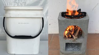 Idea Making Firewood At Home - Family Mini Wood Stove - How To Make Manual Rocket Stove