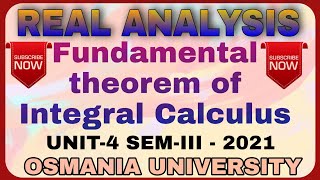 #fundamental theorem of Integral Calculus in Telugu || #Reimann Integration || Real Analysis