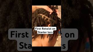 First retwist on starter locs | 4c hair #starterlocjourney #retwist #4chair #twostrandtwist