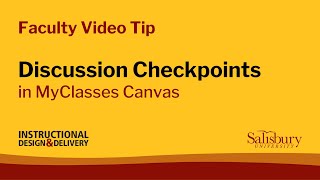 Discussion Checkpoints
