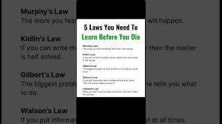 5 Laws you need to know #motivation #letslight #motivational #law