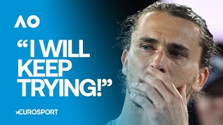 On-Court Interview: EMOTIONAL Alexander Zverev vows to keep trying after his #AusOpen Final loss ❤️