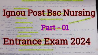 Ignou Post Basic Bsc Nursing Entrance Exam 2024 Ignou Doovi
