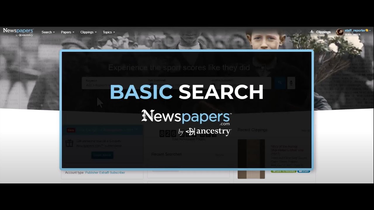 Basic Search On Newspapers Youtube