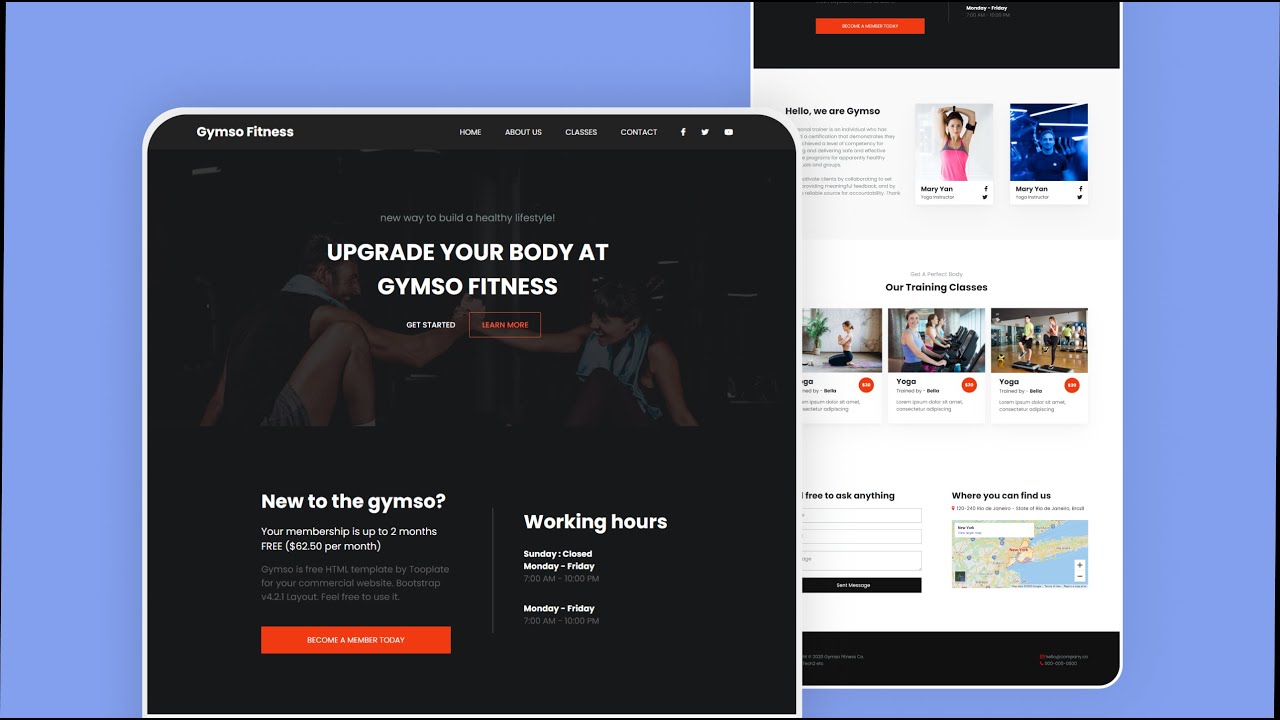 Responsive Landing Page Using HTML CSS & JavaScript | Gym Website ...