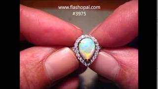 Opal Diamond Ring 14k White Gold