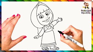 Cómo Dibujar A Masha De Masha Y El Oso 👧🏼🐻 Dibujos Para Niños
